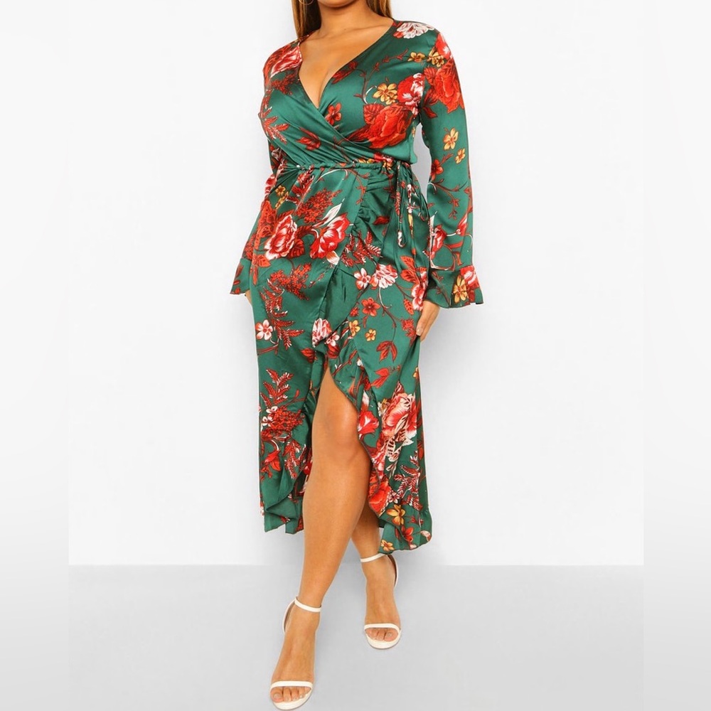 Floral Print Wrap Dress
